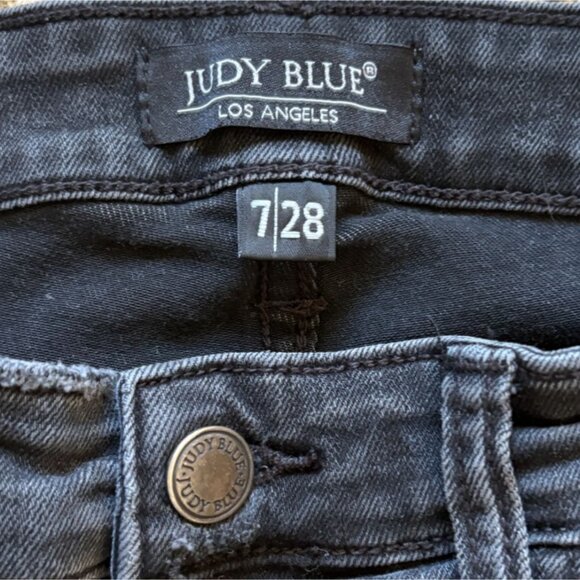 Judy Blue JB82191BK Skinny Fit Black Denim Buffalo Patch Jeans-Sz 7 - Picture 9 of 12